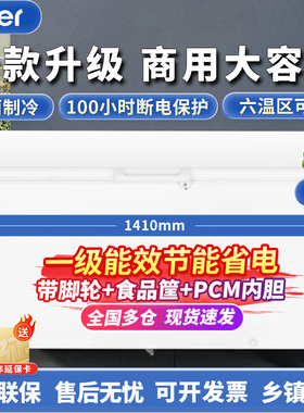 海尔BC/BD-419/829升商用大容量冰柜冷冻冷藏肉柜食品大冷柜单温