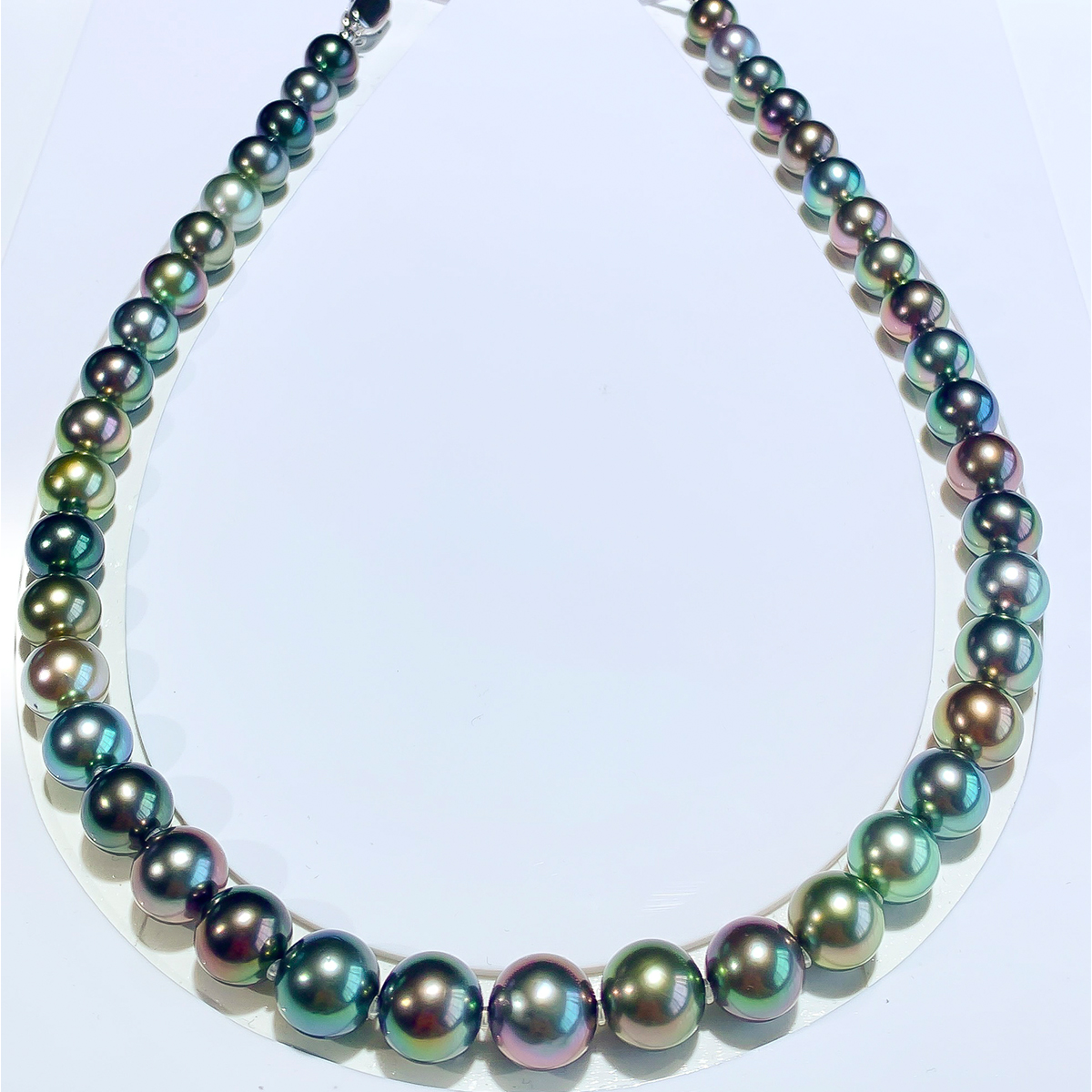 法国大溪地炫彩天然黑珍珠项链