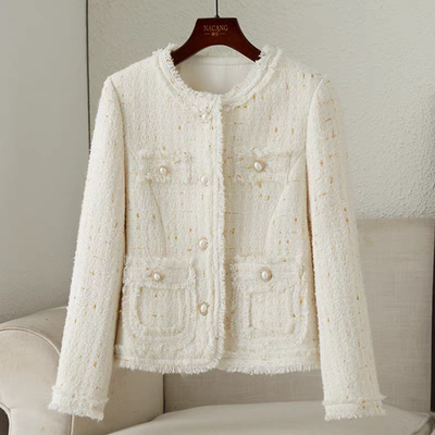 小香风短款粗花呢外套女小个子