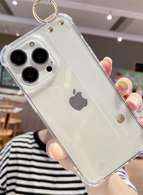 腕带透明适用iPhone17Air苹果15手机壳14女款12支架11硅胶13手腕xsmax软壳防摔15promax套16pro全包潮牌网红