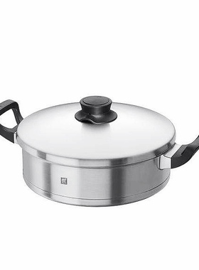 双立人Olymp奥林进口不锈钢28cm煎炒锅七层平底24cm深烧汤锅蒸笼