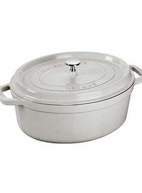 法国进口Staub珐琅铸铁锅南瓜番茄造型锅椭圆煲海洋图案23松露白