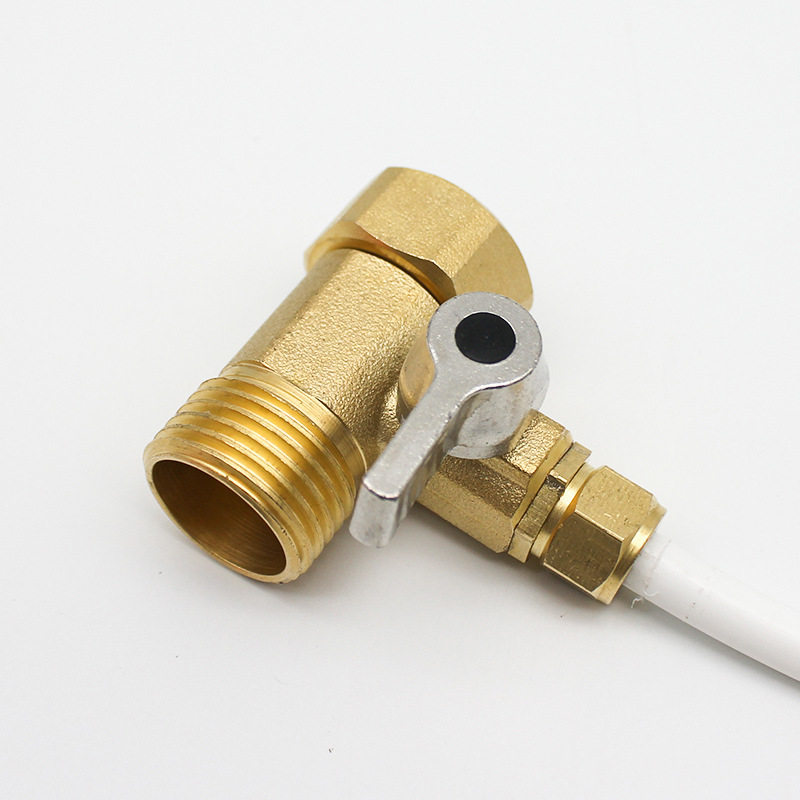 4分一体进水三通转2分球阀开关连体三通铜三通净水器配件纯铜