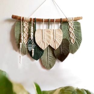 ins网红树叶手工艺术挂毯摩洛哥风格墙面装饰民宿波西米亚风挂饰