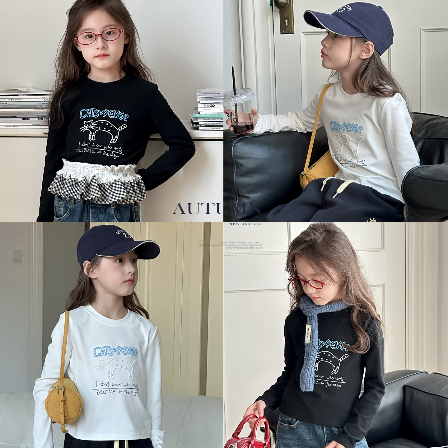 女童短款T恤2025新款儿童洋气卡通刺绣长袖上衣中大童女孩打底衫,童装/婴儿装/亲子装,T恤,淘宝优惠券,粉丝福利购,淘宝优惠卷