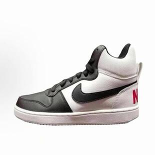 Nike Court Borough MID 舒适百搭 轻便 高帮 板鞋 女款 白黑色