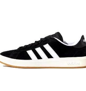 adidas Grand Court Base 00s  低帮 板鞋 男女同款 黑白色