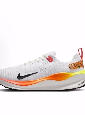 Nike React Infinity Run Flyknit 4低帮休闲跑步鞋男款 白橙黄黑