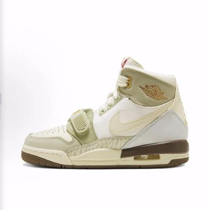 Jordan Legacy 312 高帮 儿童篮球鞋 米绿色 男女同款
