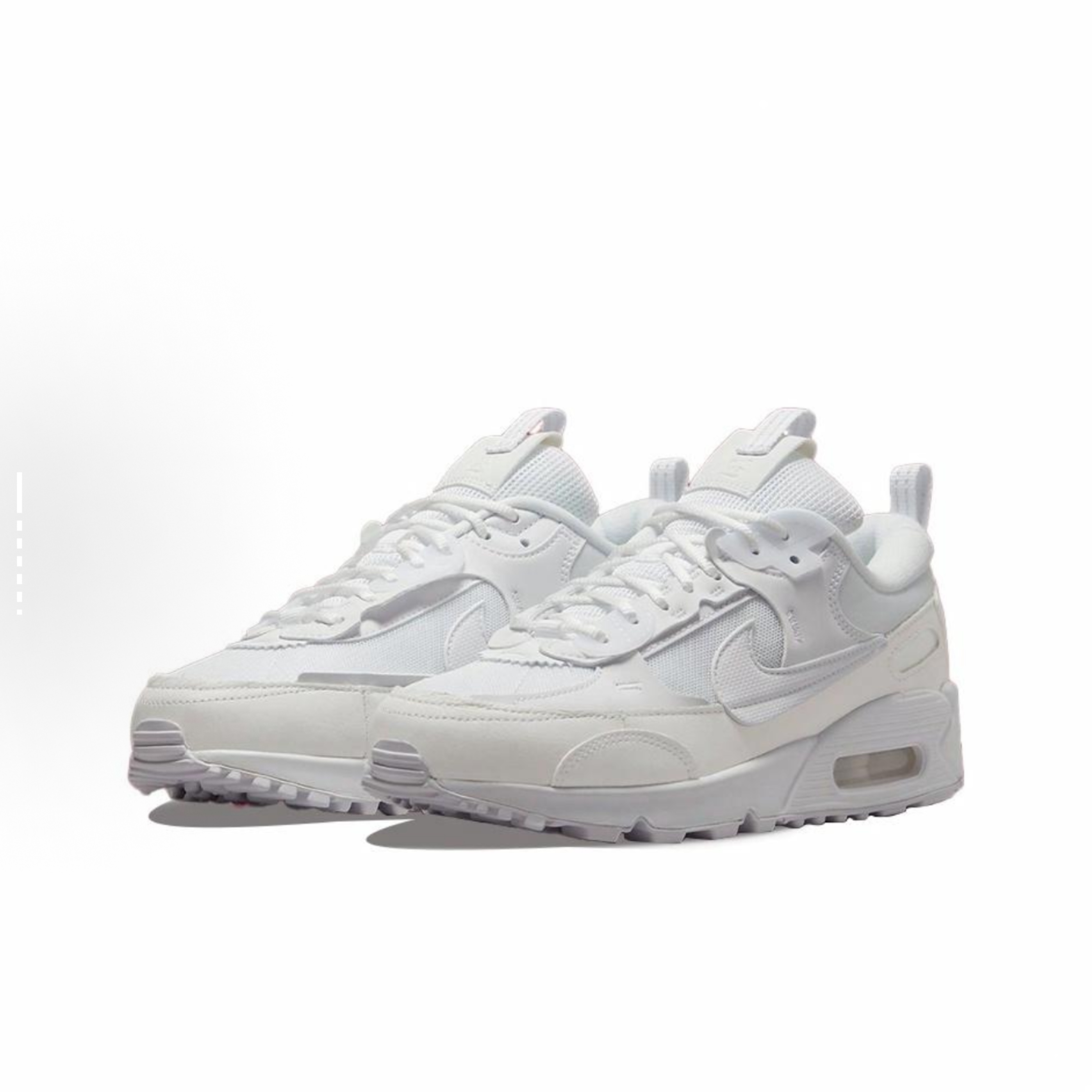 Nike Air Max 90 Scrap 解构复古 低帮 休闲跑步鞋 女款 白色