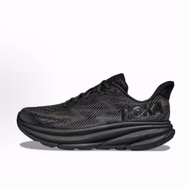 HOKA ONE ONE Clifton 9 舒适耐磨 低帮 休闲跑步鞋 男款 黑色