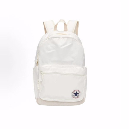 Converse 匡威 Logo徽标纯色 书包背包双肩包 常规 男女同款 白色