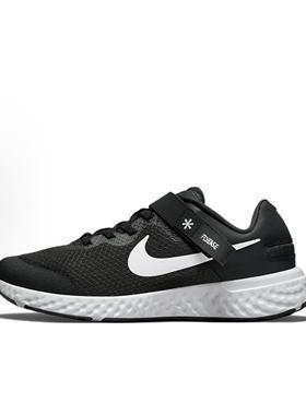 Nike REVOLUTION 6 FlyEase 4E 舒适黑白 青少年