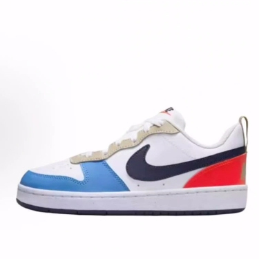 Nike Court Borough 时尚系列 舒适低帮 儿童板鞋 白蓝色