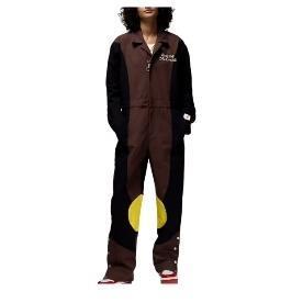 Jordan Teyana Taylor SS23 刺绣拼色长袖连体裤 女款 黑色