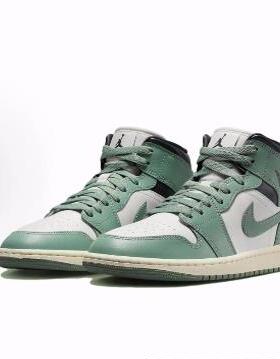 Jordan Air Jordan 1 MID 舒适百搭 中帮 复古篮球鞋 女款 绿色