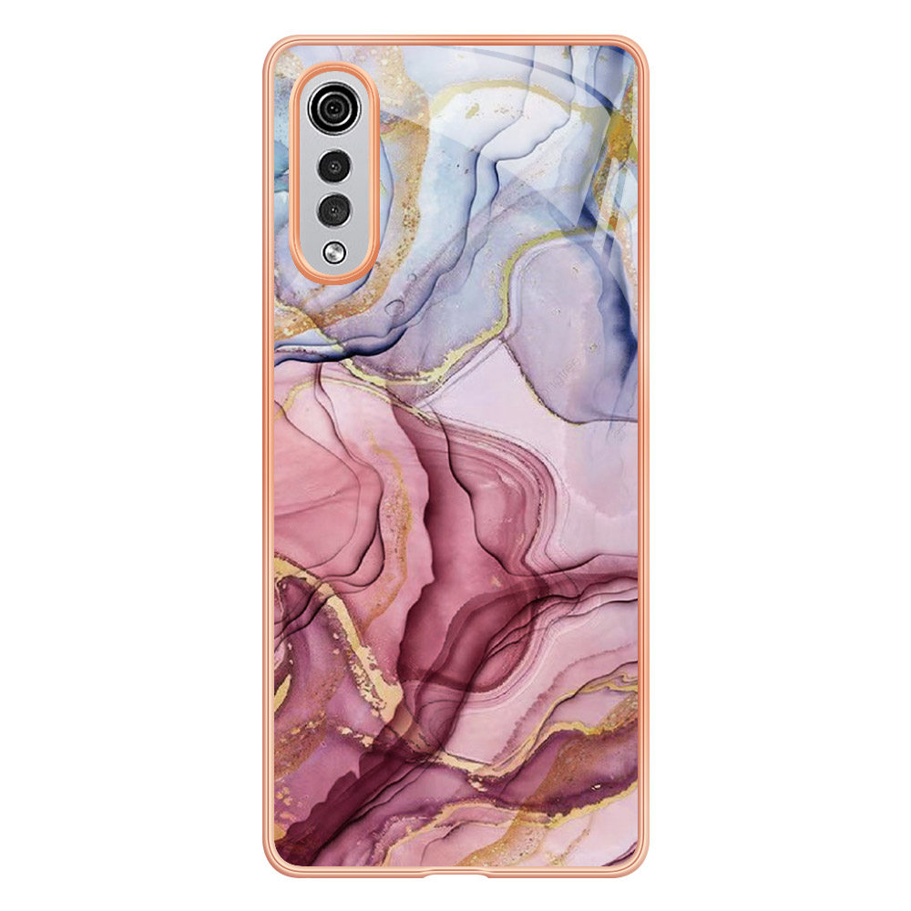 适用lg velvet 4g 5g-g9 velvet手机壳电镀大理石防摔imd双面覆膜