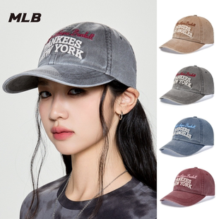 韩国MLB专柜正品 复古水洗做旧棒球帽鸭舌潮帽3ACPV185N 25新款