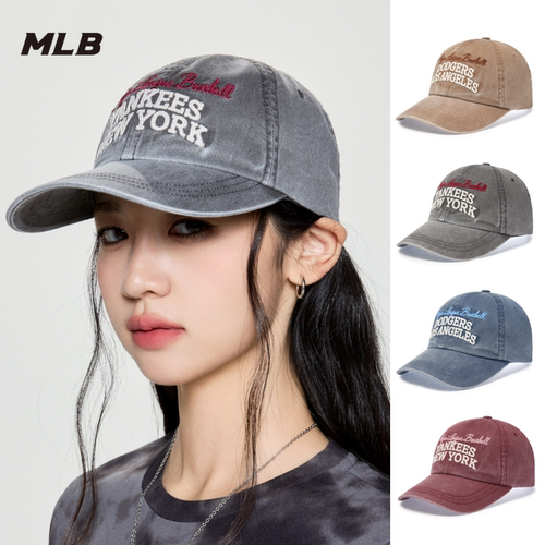 韩国MLB专柜正品25新款复古水洗做旧棒球帽鸭舌潮帽3ACPV185N