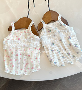 GINNY蕾丝小碎花bm风宠物服猫咪狗狗吊带裙家居背心薄款中小型