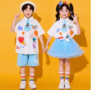 六一儿童啦啦队演出小学生学院风合唱表演服幼儿园班服毕业照服装