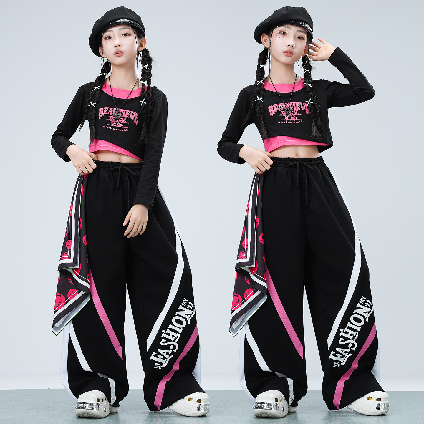 女童个性爵士舞服装女孩时尚走秀