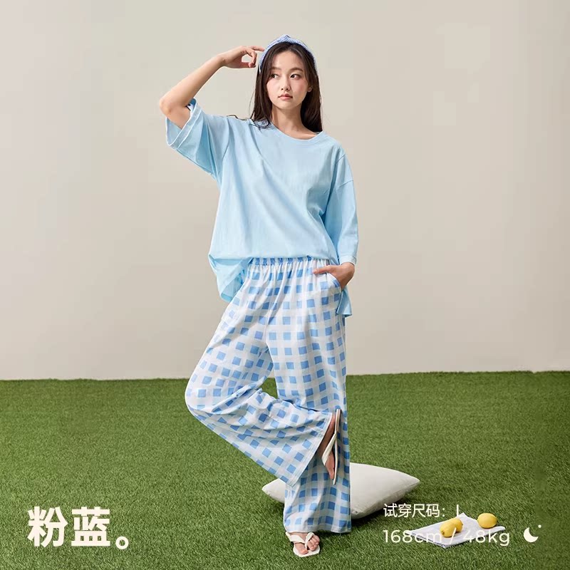 安之伴针织棉女柔软睡衣套装