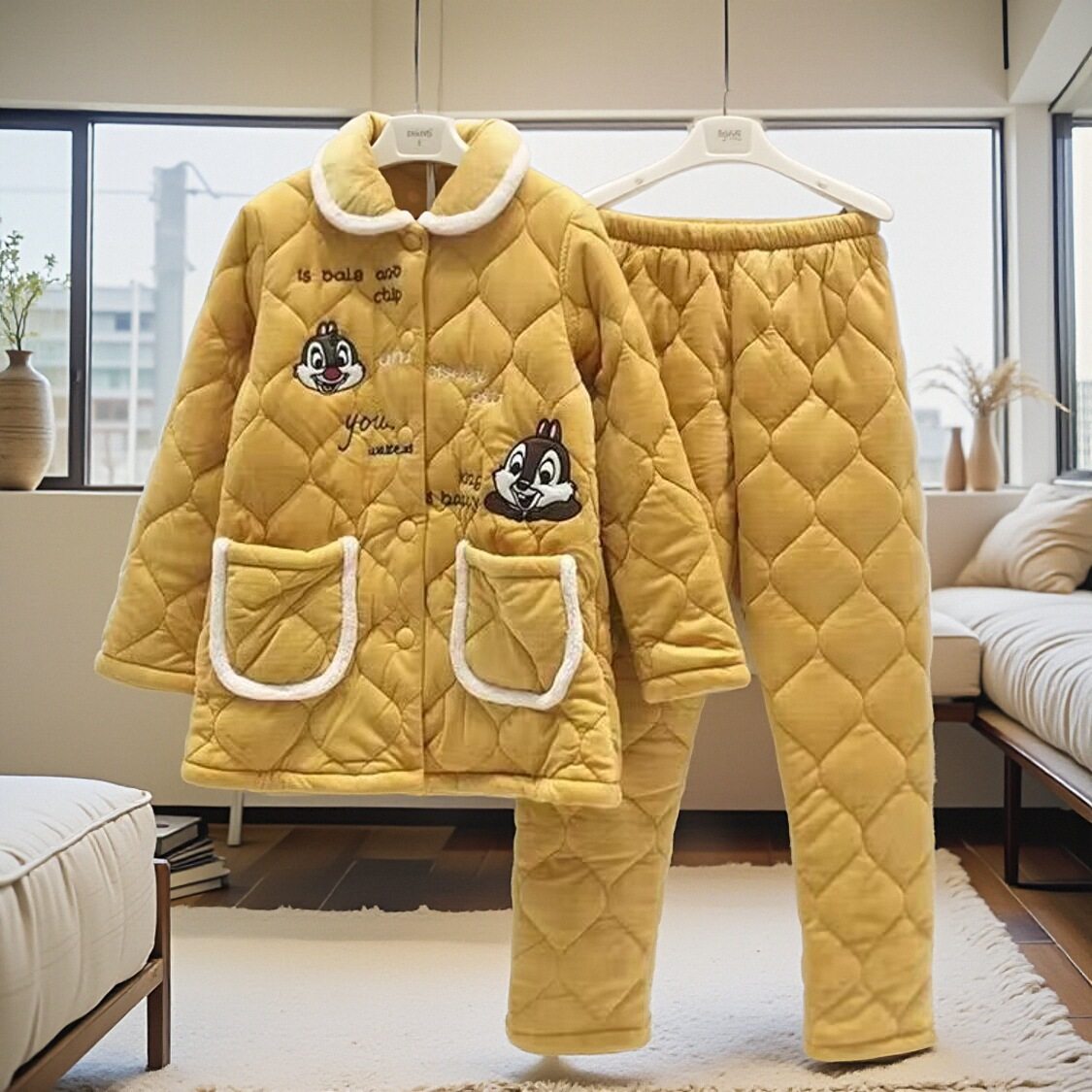 妮可雅睡衣冬季女士三层加厚珊瑚绒夹棉可爱卡通中长款保暖家居服,女士内衣/男士内衣/家居服,睡衣/家居服套装,淘宝优惠券,粉丝福利购,淘宝优惠卷