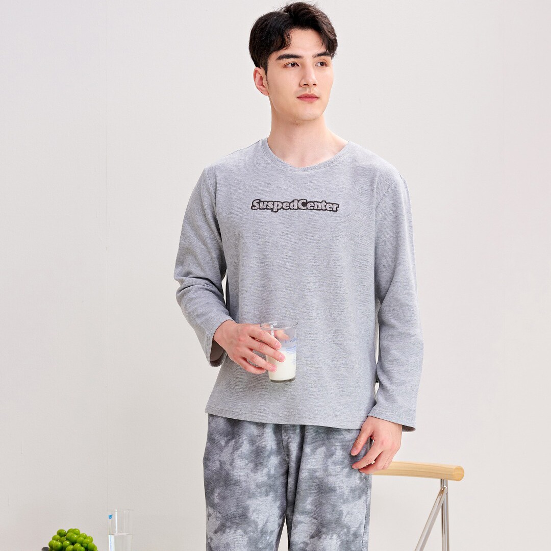 佰伦熊男秋季马丁棉家居服套装