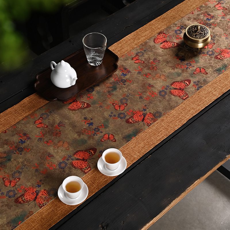 防水织锦茶席轻奢高端桌旗