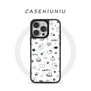 米菲兔哈喽小猫适用苹果华为小米手机壳17promax磁吸iPhone16新款15可爱14高级小众13卡通12韩系INS风手机壳