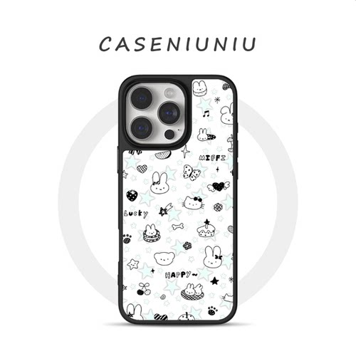 米菲兔哈喽小猫适用苹果华为小米手机壳17promax磁吸iPhone16新款15可爱14高级小众13卡通12韩系INS风手机壳