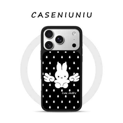 古早韩系黑色波点米菲兔miffy适用苹果华为小米手机壳磁吸iPhone18promax新款17可爱16ins15高级14手机壳防摔
