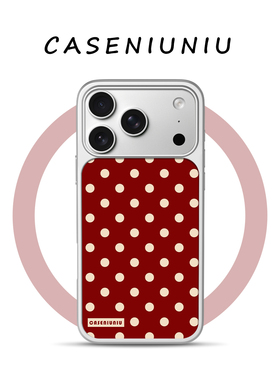 小众ins韩系红色波点 适用苹果华为小米手机壳磁吸iPhone17promax新款16简约15复古14高级13不撞款手机壳防摔