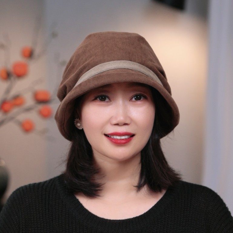 秋季新款灯芯绒渔夫帽韩版女时尚百搭堆堆帽保暖盆帽休闲显脸小