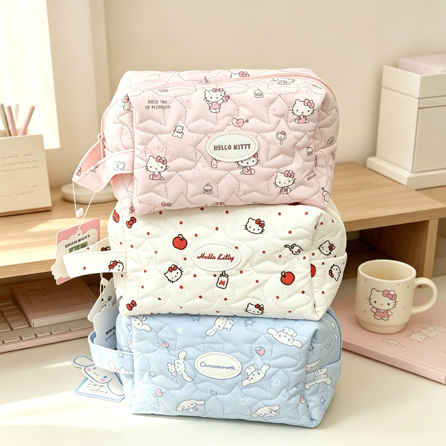 韩系可爱化妆包Hellokitty便携手提小号收纳旅行女生三丽鸥美乐蒂