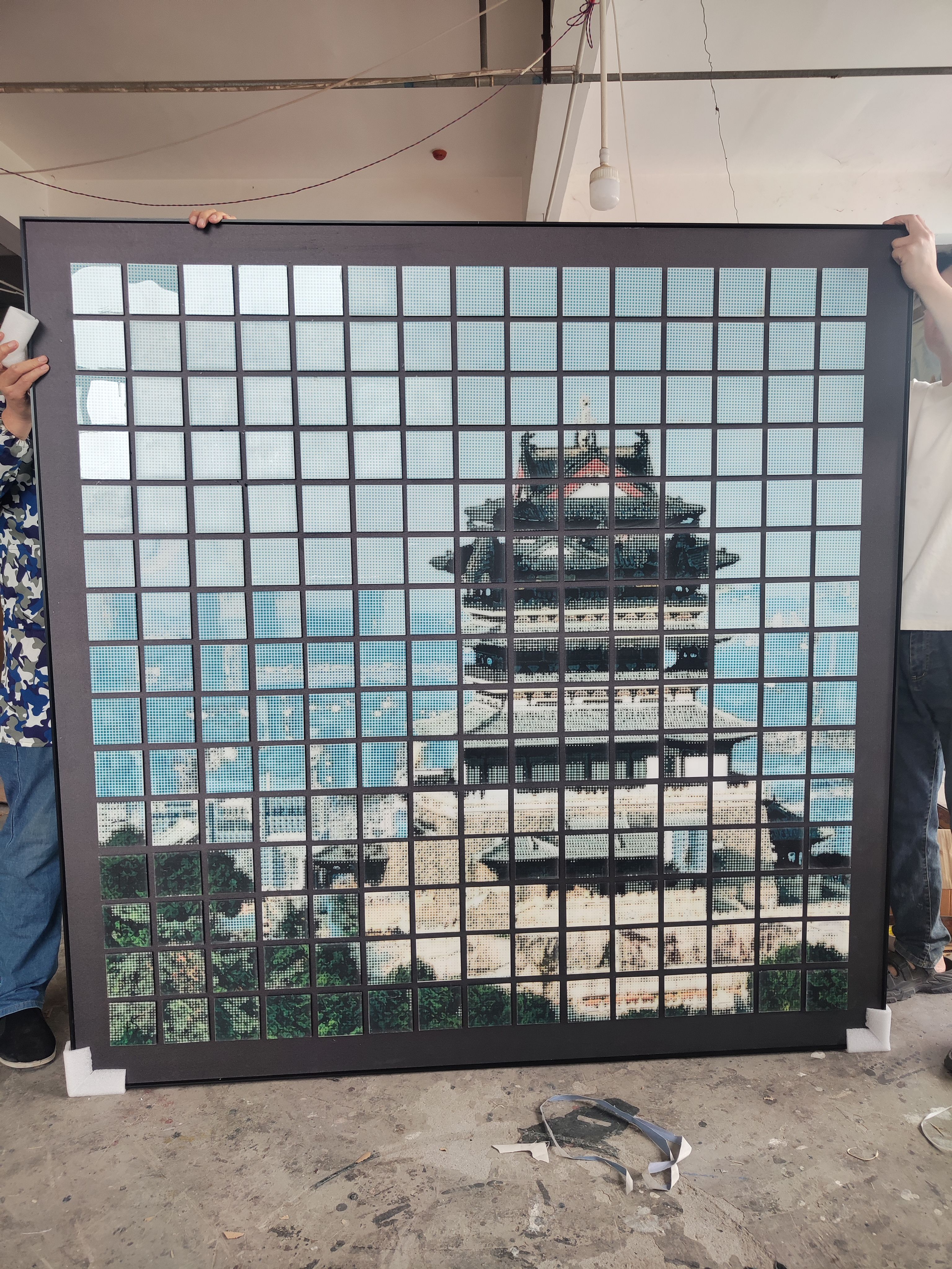 定制亚克力建筑风景方块立体装裱工艺装饰画壁画挂画定制图片