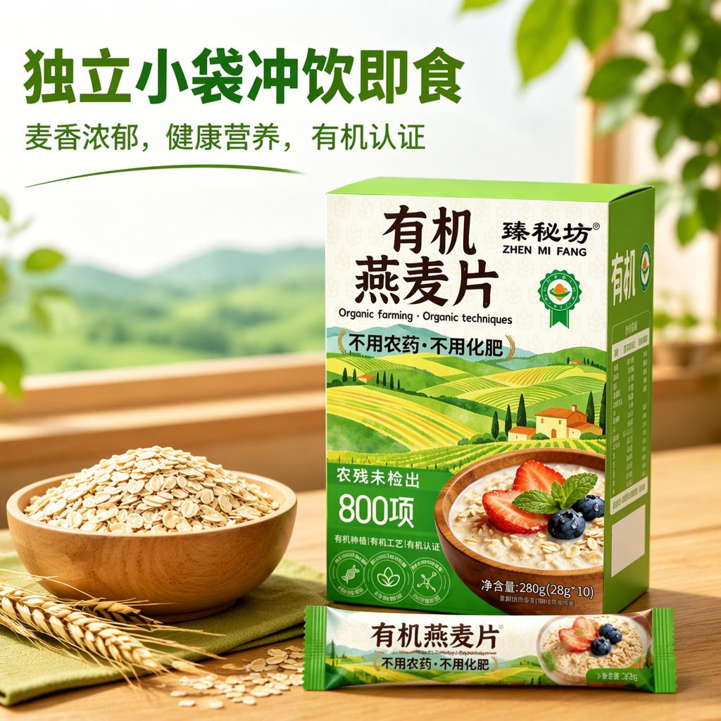 有机纯燕麦片280g独立小包装