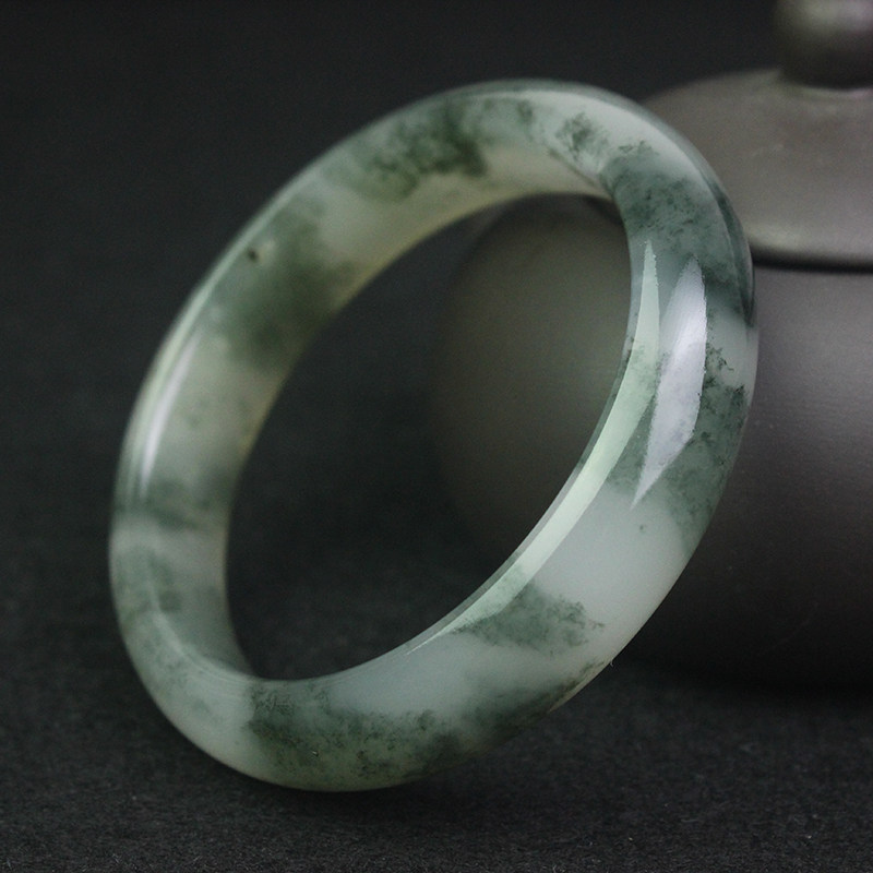 天然玉石手镯带证书正品桂林鸡血玉手镯贵妃料飘花玉镯女