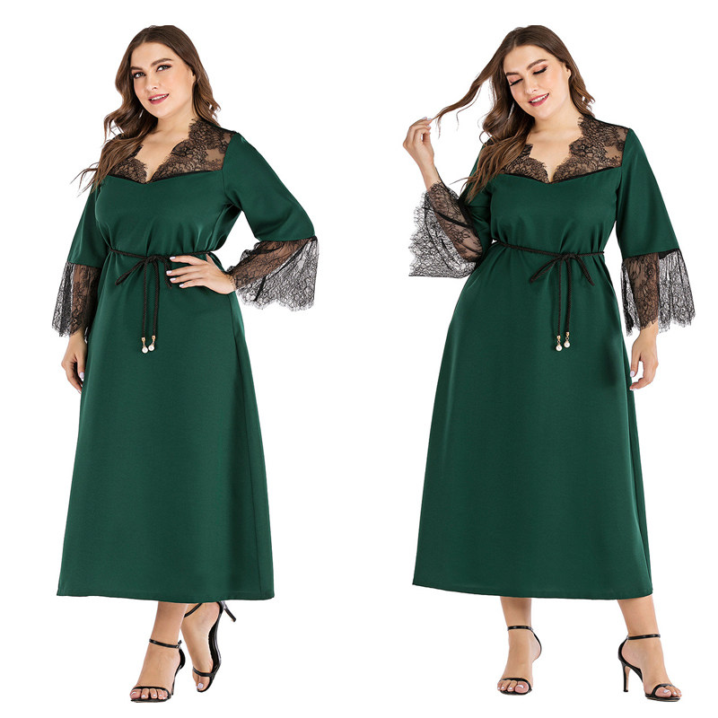 Fat Lady V Neck Lace Dress Plus size evening wear Woman Gown|ruв категории Женская одежда, женской одежды - от Buy2taobao.com для оказания профессиональной услуги покупки агента Taobao