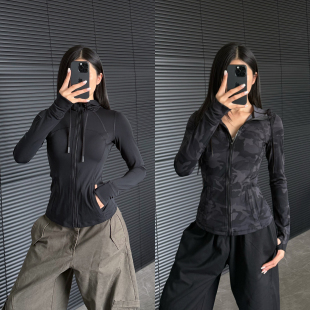 重工高品质瑜伽外套显瘦连帽夹克运动户外健身服秋冬防风跑步上衣