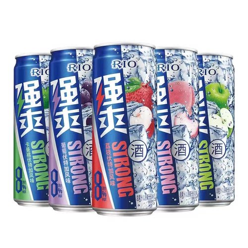 RIO锐澳强爽500ml白桃荔枝葡萄0糖凤梨8度临期伏特加预调鸡尾酒