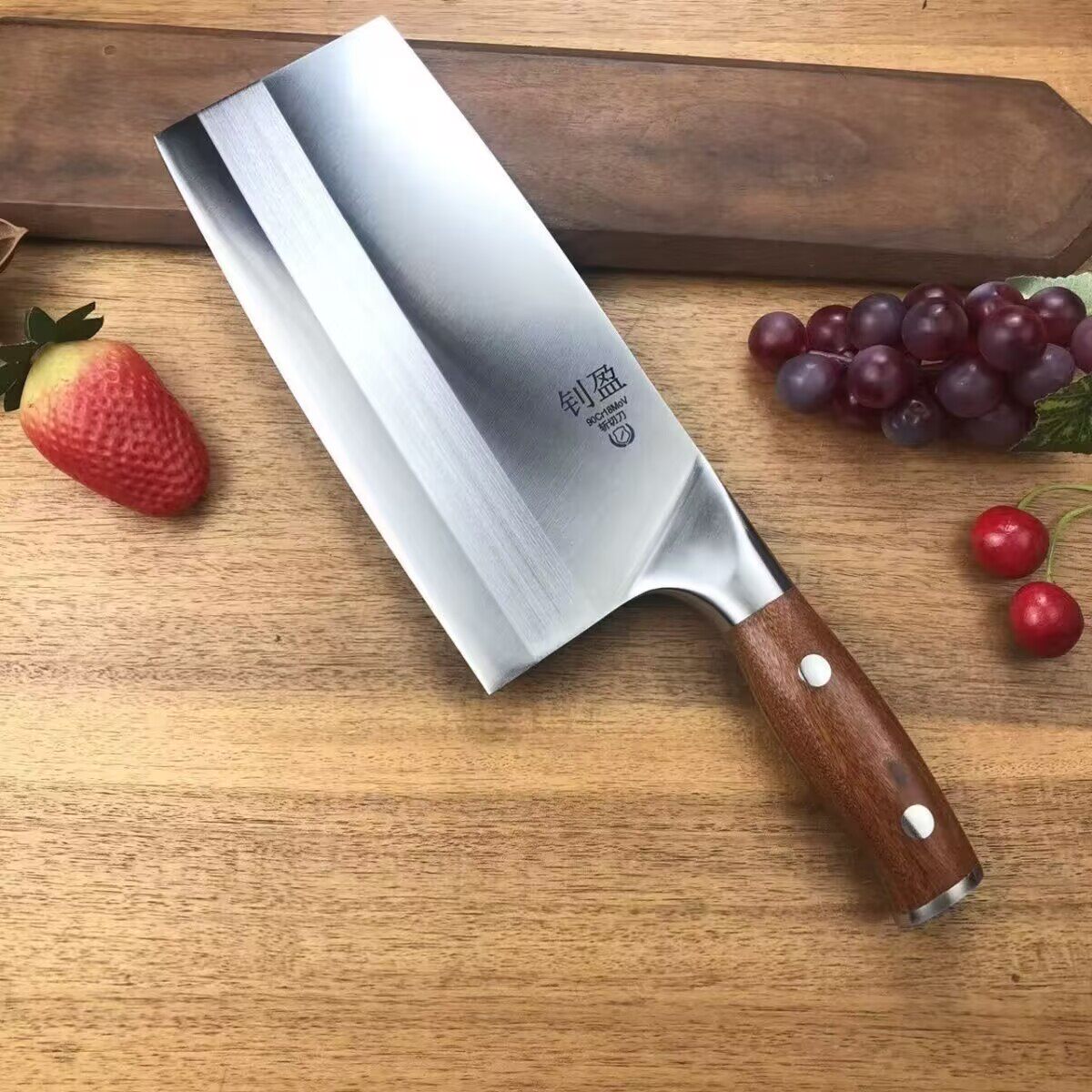 9cr夹钢斩切两用正品厨师切菜刀锻打纯手工切肉刀超硬钼钒钢刀具