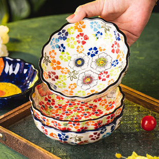 复古波兰小料碟子家用吐骨碟陶瓷蘸碟调料菜碟小吃精致水果盘小盘