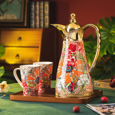 繁花似锦保温壶大容量家用暖水壶热水壶开水瓶复古保温瓶焖茶壶