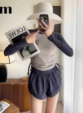 泳衣女款2024年新款爆款高级感防晒分体遮肉显瘦学生运动风泡温泉