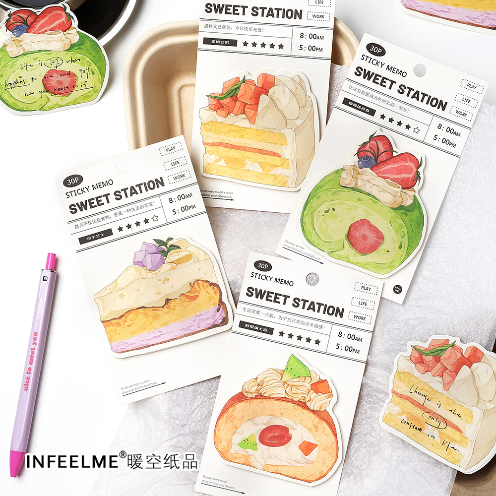 InfeelMe暖空 甜蜜站台系列diy手帐装饰可书写留言记事异形便利贴