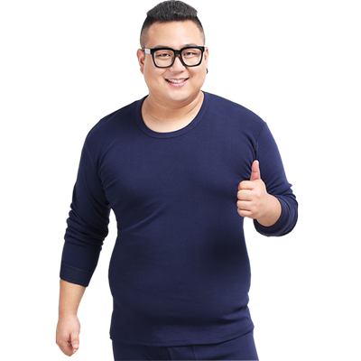 加肥加大码纯棉薄款保暖内衣男士