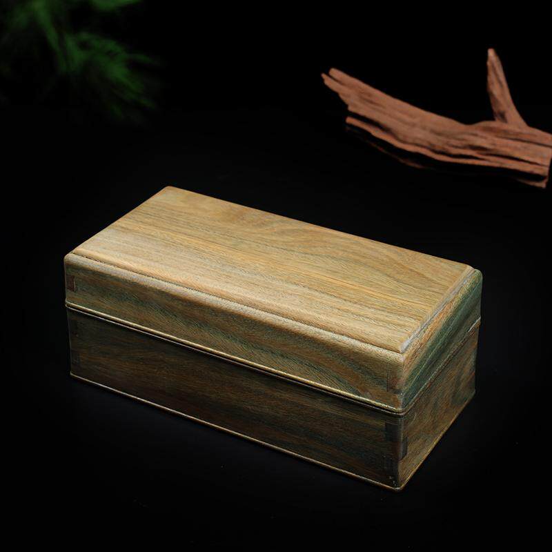 绿檀变色带香味自然檀香古风简约长扣盒卯榫结构收藏收纳桌面摆件