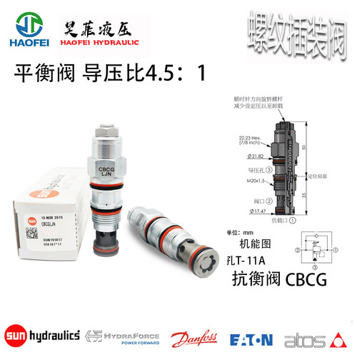 SUN平衡阀CBEG挖机CBGG绞车CBIG液压吊抓木器螺纹插装 - 封面